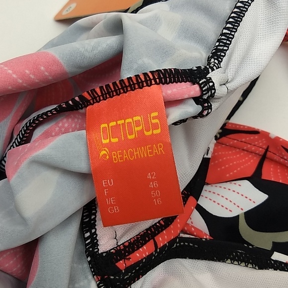 Octopus Beachwear Floral Swimsuit Halter Top - Picture 6 of 7